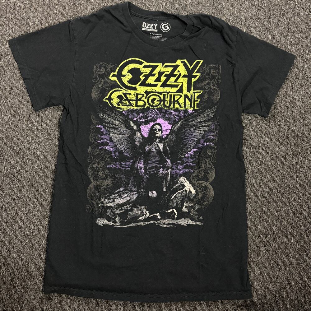 Vintage Y2k Ozzy Ozbourne Band Acdc Black Graphic Tee Men's Small